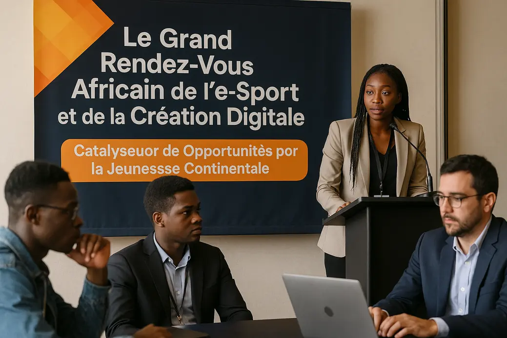 Champion africain d’e-Sport célébrant un succès digital