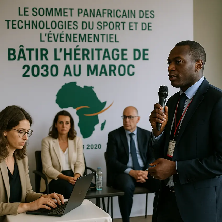 Cas d'étude Sport Tech Maroc 2030 avec solutions événementielles, IA, billetterie et expérience supporter